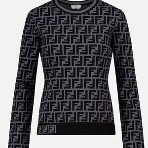 Fendi FF Motif Jumper Sweater Grey 
Authentic.Rare